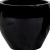 Mega Collections bloempot Glazed zwart D 28 H 25 cm