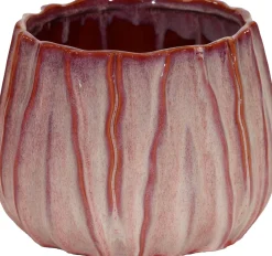 Mega Collections bloempot Wave Fan rood D 12 H 11 cm