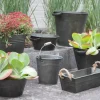Mega Collections emmer zink met handvat grijs D 18 H 18 cm