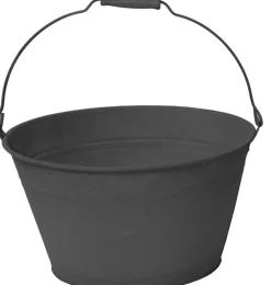 Mega Collections emmer zink met handvat zwart D 23 H 12 cm
