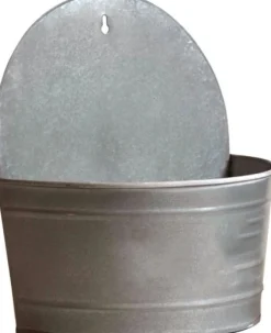 Mega Collections hangpot zink Maan 22 x 14 x 24 cm old look