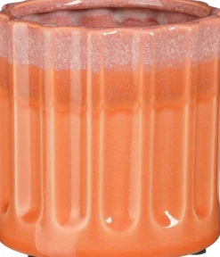 Mica Decorations bloempot Aivy oranje D 14,5 H 14,5 cm