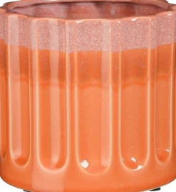 Mica Decorations bloempot Aivy oranje D 18,5 H 17 cm