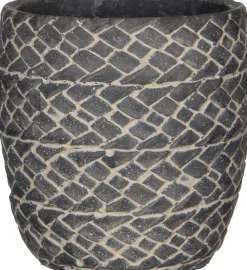 Mica Decorations bloempot Alma grijs D 14 H 14 cm