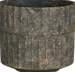 Mica Decorations bloempot Apiro zwart D 17,5 H 15 cm