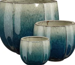 Mica Decorations bloempot Corsica blauw D 36 H 34 cm