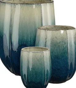 Mica Decorations bloempot Corsica kleurverloop blauw D 35 H 44 cm