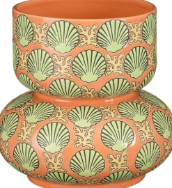 Mica Decorations bloempot Elea oranje D 26 H 25 cm