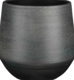 Mica Decorations bloempot Evora zwart D 24 H 23 cm