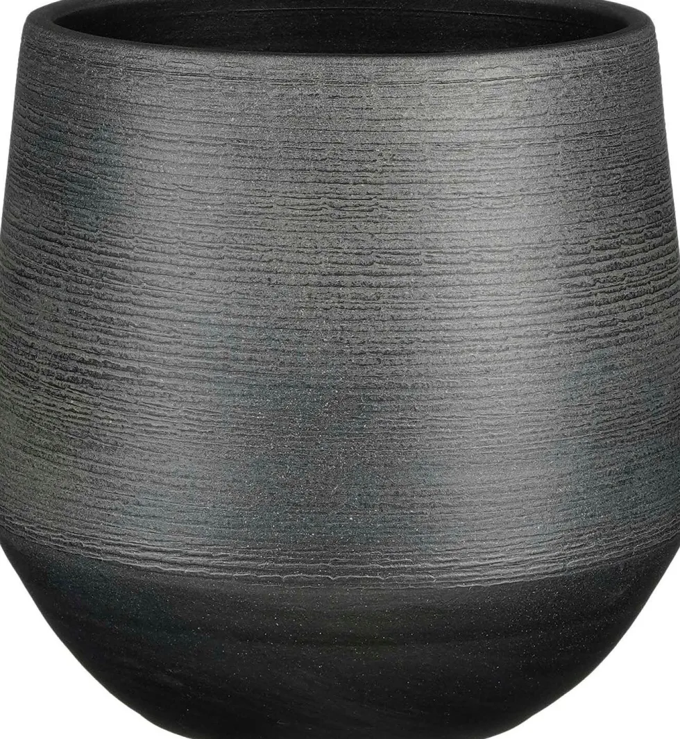 Mica Decorations bloempot Evora zwart D 24 H 23 cm