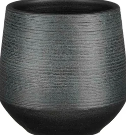 Mica Decorations bloempot Evora zwart D 16 H 15 cm