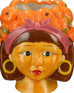 Mica Decorations bloempot Funny oranje 20 x 20 x 22 cm