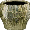 Mica Decorations bloempot Leaf groen D 15 H 11,5 cm