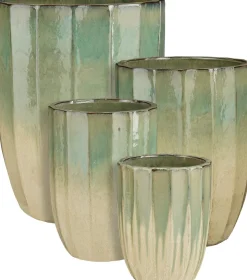 Mica Decorations bloempot Levante kleurverloop groen D 36,5 H 50,5 cm