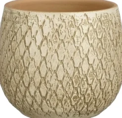 Mica Decorations bloempot Madeira crème D 14 H 14 cm