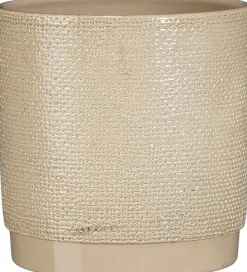 Mica Decorations bloempot Maxim beige D 13 H 13,5 cm