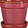 Mica Decorations bloempot met schotel Clint roze D 15 H 13 cm