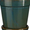 Mica Decorations bloempot met schotel Clint groen D 17 H 16,5 cm