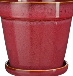 Mica Decorations bloempot met schotel Clint roze D 23 H 21 cm