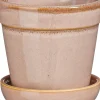 Mica Decorations bloempot met schotel Clint roze D 10,5 H 9 cm