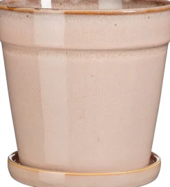 Mica Decorations bloempot met schotel Clint roze D 20 H 20 cm