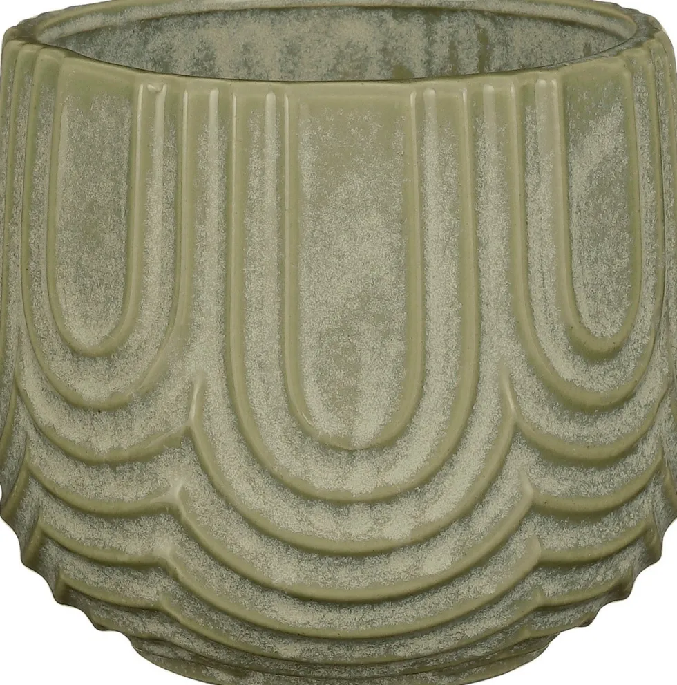 Mica Decorations bloempot Nila groen D 13 H 11 cm