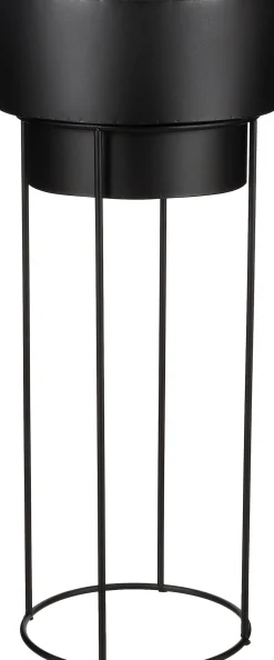 Mica Decorations bloempot op standaard zwart D 38 H 91 cm