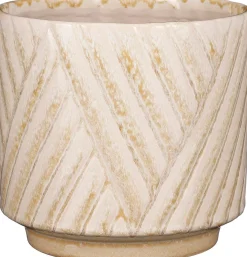 Mica Decorations bloempot op voet Levi crème D 8,5 H 7,5 cm
