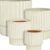 Mica Decorations bloempot op voet Sorrento crème D 36 H 35,5 cm