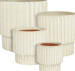 Mica Decorations bloempot op voet Sorrento crème D 36 H 35,5 cm