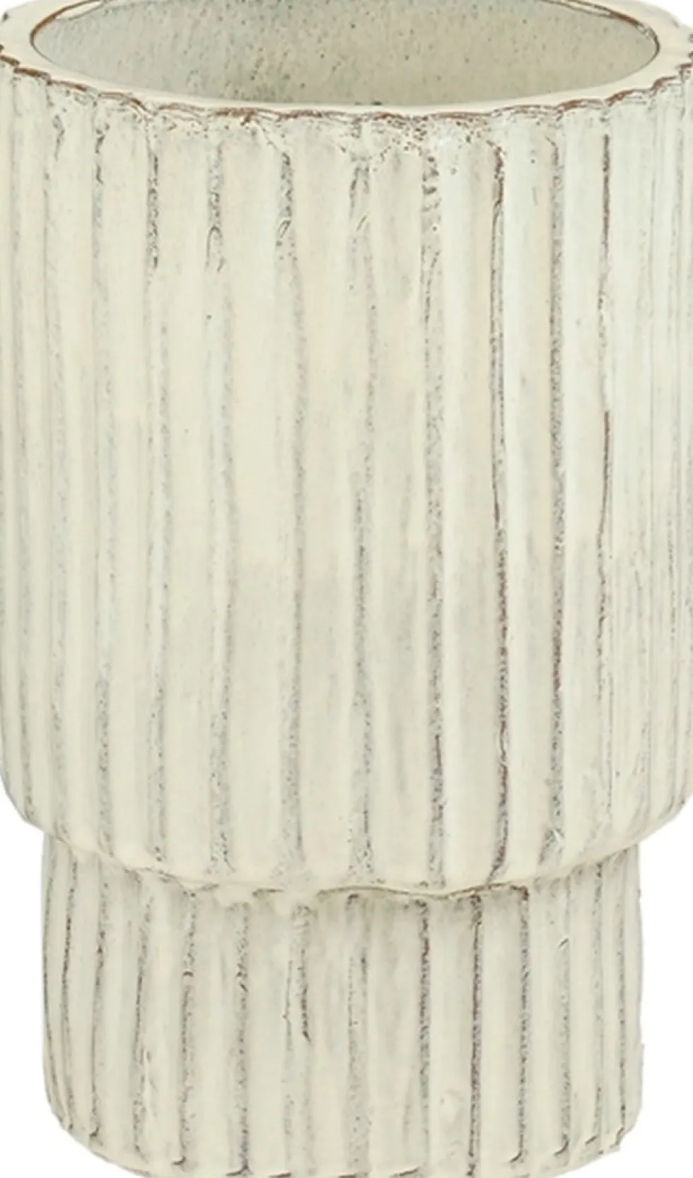 Mica Decorations bloempot op voet Sorrento crème D 36 H 54,5 cm