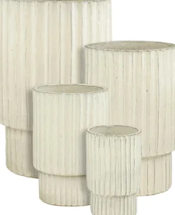 Mica Decorations bloempot op voet Sorrento crème D 29 H 44 cm
