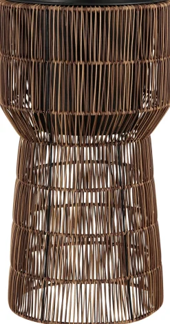 Mica Decorations bloempot op voet Peta bruin D 28 H 55 cm