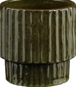 Mica Decorations bloempot op voet Sorrento groen D 36 H 35,5 cm