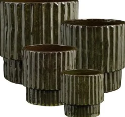 Mica Decorations bloempot op voet Sorrento groen D 36 H 35,5 cm
