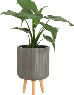 Mica Decorations bloempot op poten Nuovo bruin D 30,5 H 46 cm