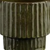 Mica Decorations bloempot op voet Sorrento groen D 29 H 28,5 cm