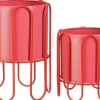 Mica Decorations bloempot op standaard Dione rood / roze D 25,5 H 35 cm
