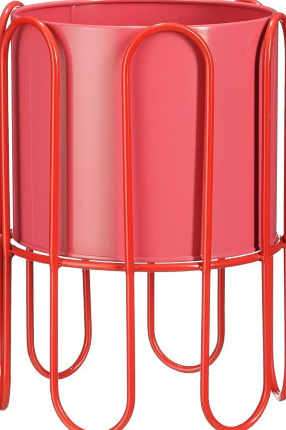 Mica Decorations bloempot op standaard Dione rood / roze D 25,5 H 35 cm