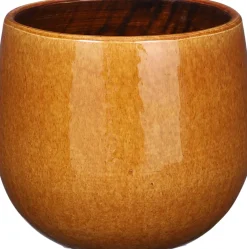 Mica Decorations bloempot Pablo geel D 16 H 14 cm