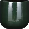Mica Decorations bloempot Palm Leaf groen D 29 H 25 cm
