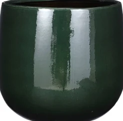 Mica Decorations bloempot Palm Leaf groen D 29 H 25 cm