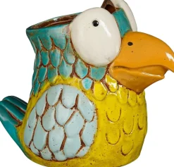 Mica Decorations bloempot Rio papegaai geel 19,5 x 13 x 16 cm
