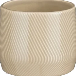 Mica Decorations bloempot Roma beige D 23,5 H 19,5 cm
