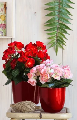 Mica Decorations bloempot Tusca rood D 13,5 H 13 cm