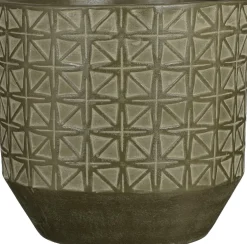Mica Decorations bloempot Valley donkergroen D 31 H 30 cm