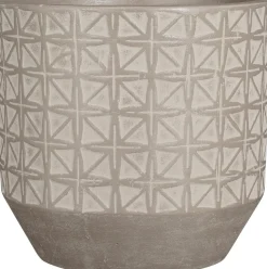 Mica Decorations bloempot Valley grijs D 37 H 36 cm