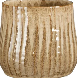 Mica Decorations bloempot Vida bruin D 15,5 H 14 cm