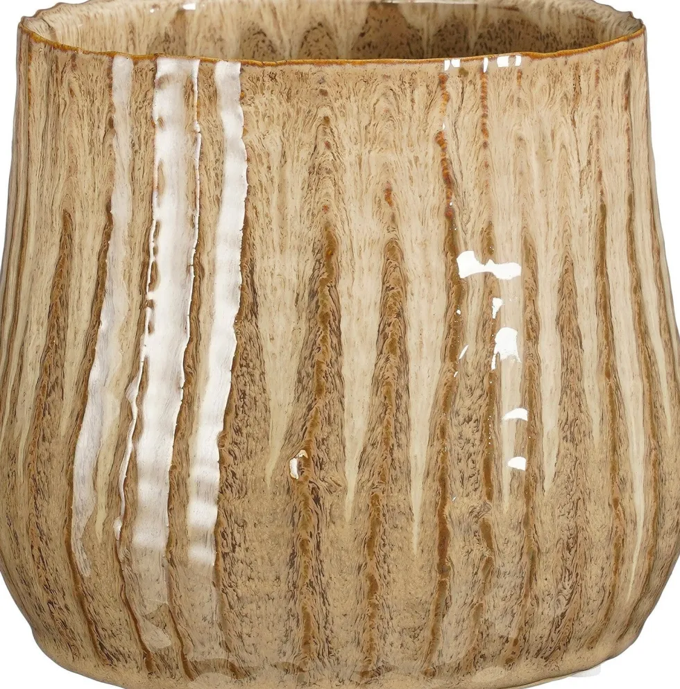 Mica Decorations bloempot Vida bruin D 15,5 H 14 cm
