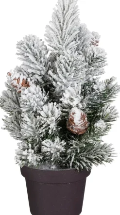 Mica Decorations decoratieboom Ivo besneeuwd dennenappel groen D 7,5 H 24 cm